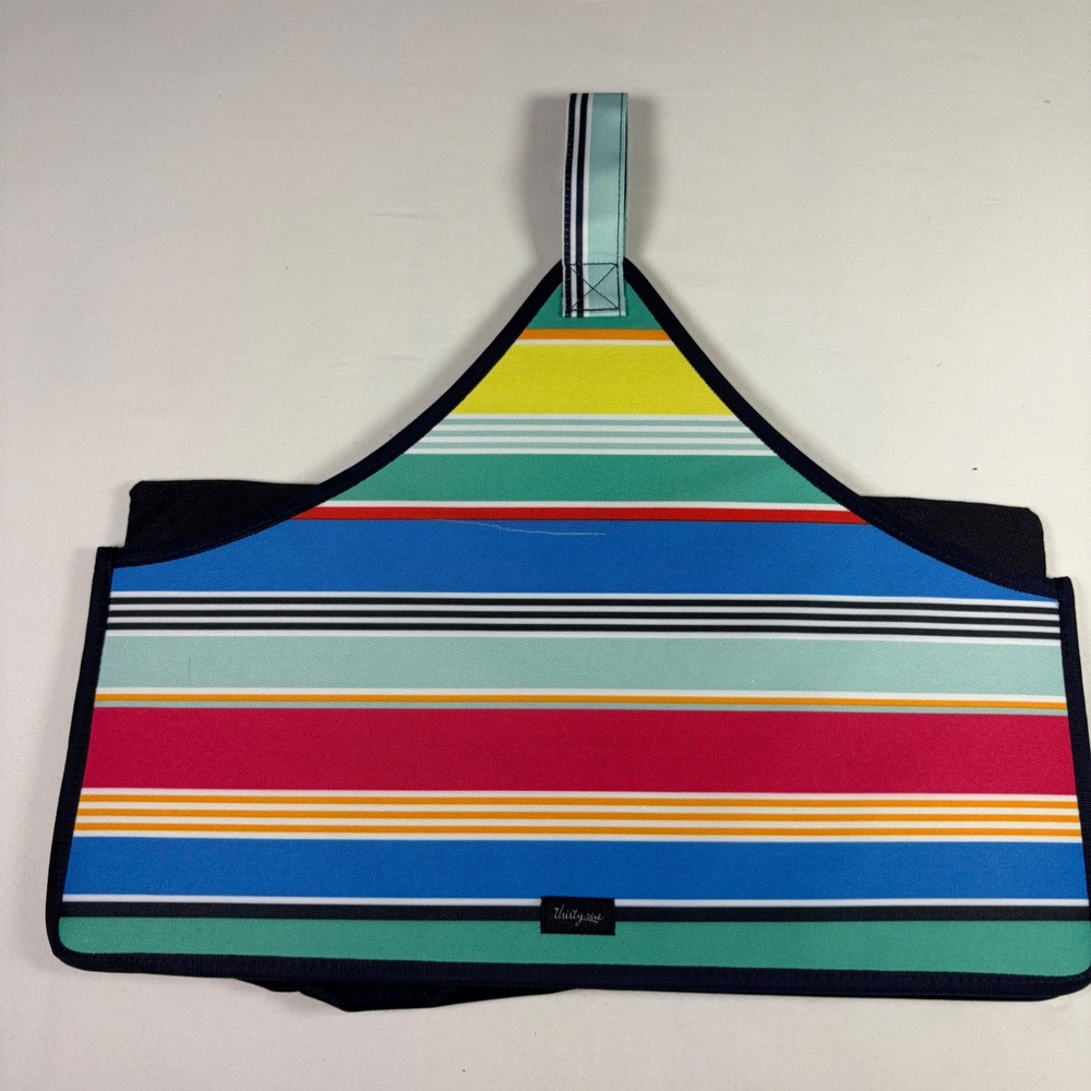 Thirty-One Utility Tote Rainbow Striped Storage Caddy Utility Beach Travel